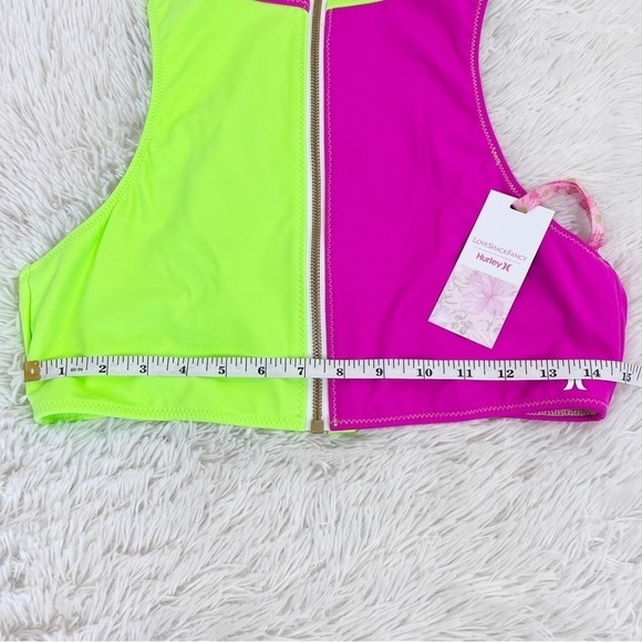 LoveShackFancy x Hurley High Neck Zipper Bikini Top XL - Picture 9 of 11